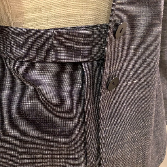 Ellen Tracy Womens 2 Pc Blue Wool Pant Suit w Tie Belt /  Size 2 - Picture 10 of 10